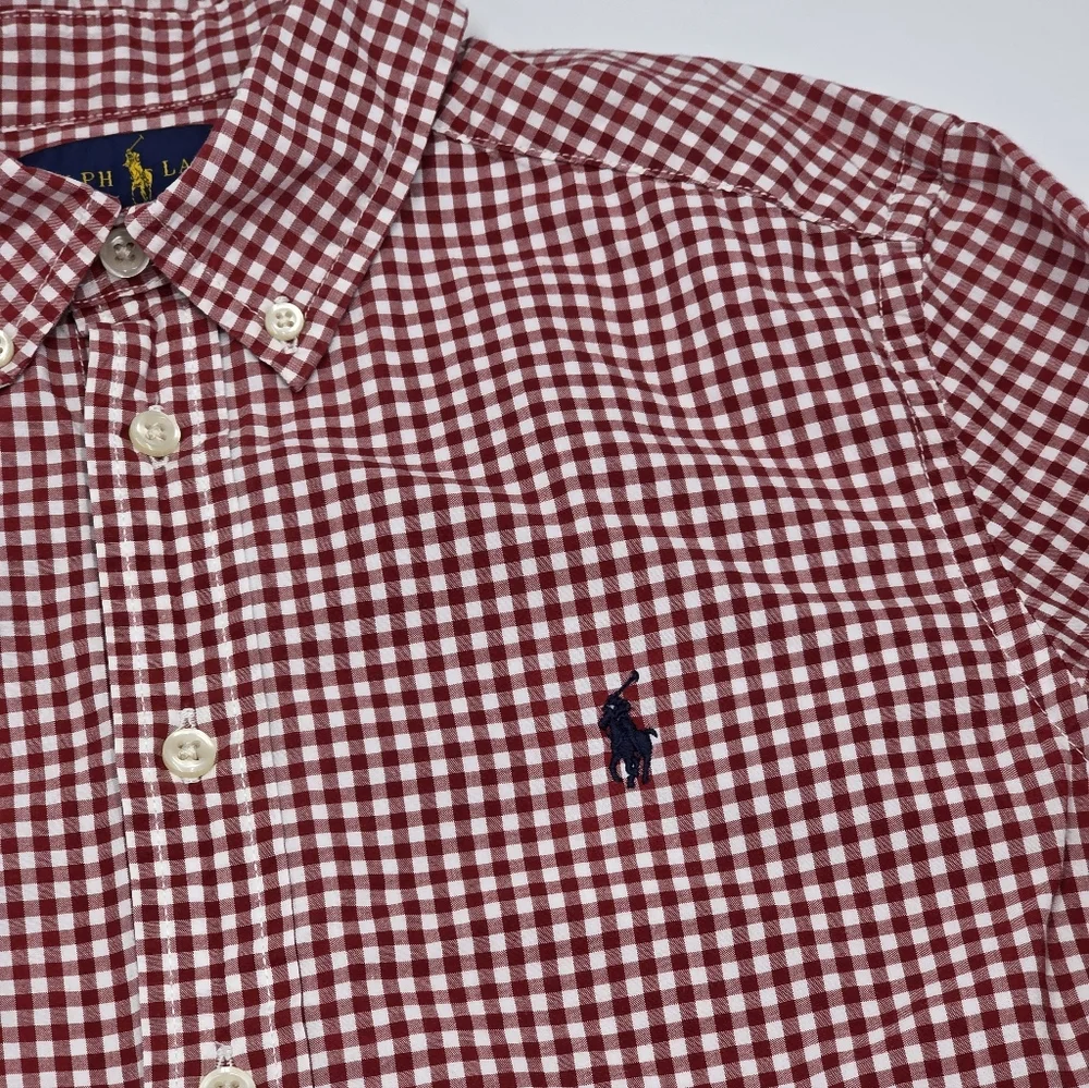 Ralph Lauren boys' red gingham shirt size M